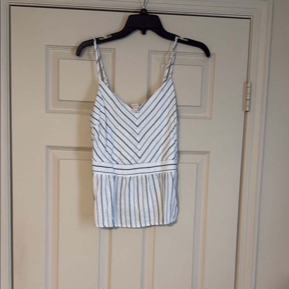 Striped White and Black Women's Top